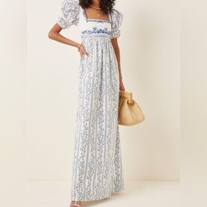 Agua by Agua Bendita Pistacho Grosellas-Printed Poplin Dress